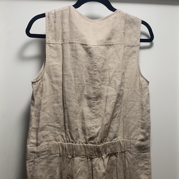 Eileen Fisher Organic Linen Round Neck Jumpsuit - Picture 8 of 10